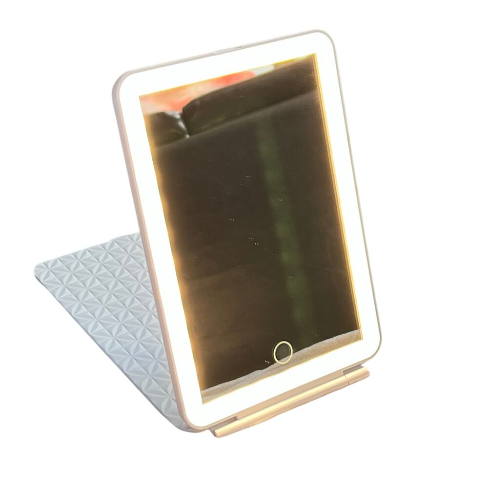 Impressions Vanity Fleur Touch Pad Mini Tri-Tone LED Makeup Mirror White